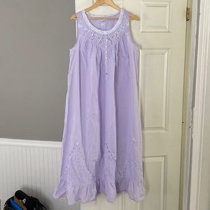 Eileen West Cotton Sleeveless Nightgown Size Large Excellent Condition